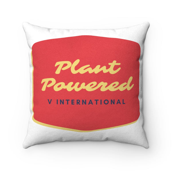 Retro Plant Powered Faux Suede Pillow Case & Square Pillow