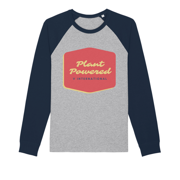 Organic Vegan Plant Powered Organic Raglan Long Sleeve Shirt