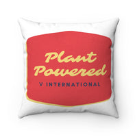 Retro Plant Powered Faux Suede Square Pillow Case