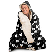 Black Wintery Hooded Blanket