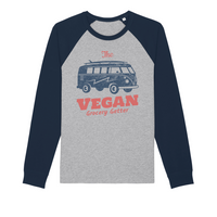Organic Vegan Grocery Getter Collection Organic Raglan Long Sleeve Shirt