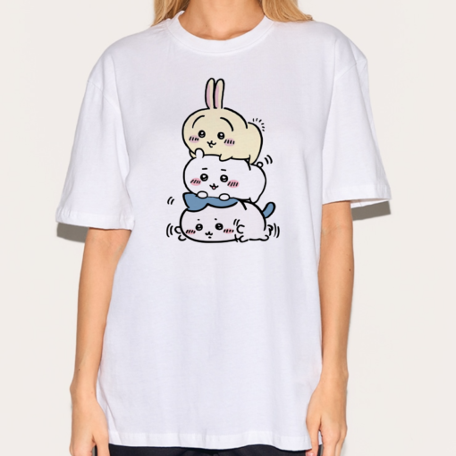 Cute Chiikawa Hachiware Usagi x We Bare Bears Shirt, Cute Japanese Anime Manga Inspired Shirt