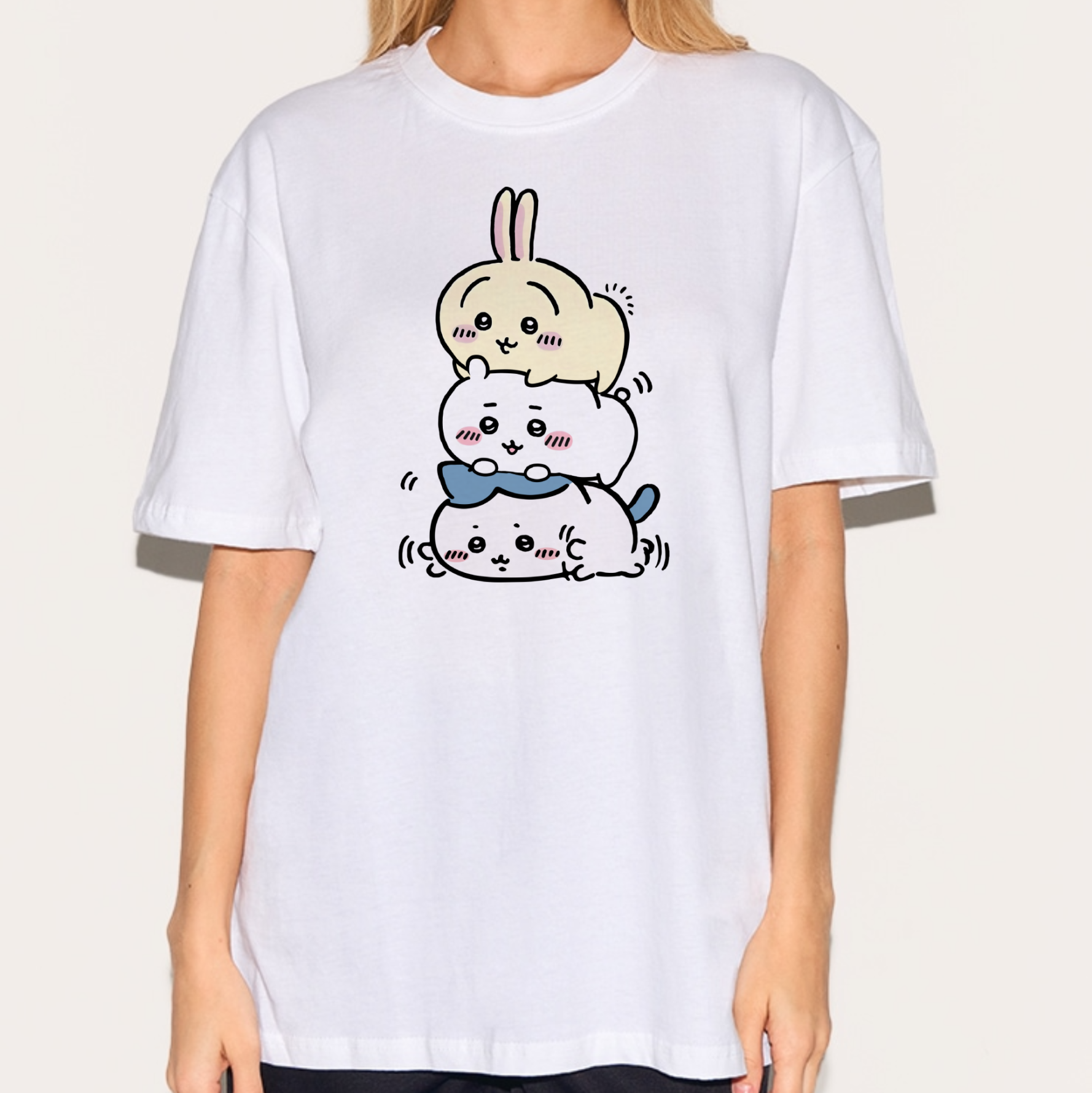 Cute Chiikawa Hachiware Usagi x We Bare Bears Shirt, Cute Japanese Anime Manga Inspired Shirt