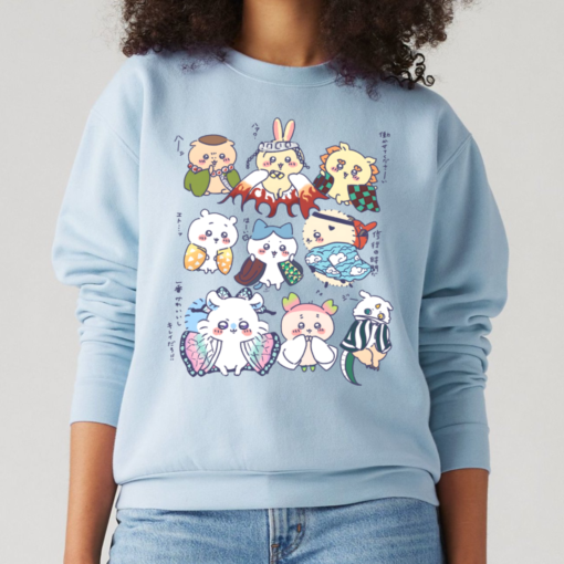 Cute Chiikawa x Demon Slayer Shirt, Cute Japanese Anime Manga Inspired Shirt