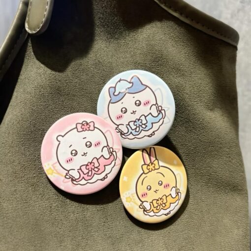 Cute Chiikawa Usagi Hachiware Button Pin, Funny Chiikawa Pin