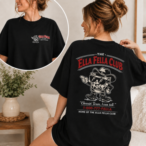 Retro Ella Fella Club Shirt, Texas Western Graphic T-Shirt , Country Music Gift