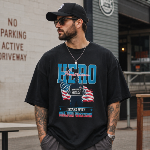 I Stand With Major Watson Shirt, Impeach Convict Remove Graphic Tee, Patriotic Military Protest T-Shirt, Political Support Shirt