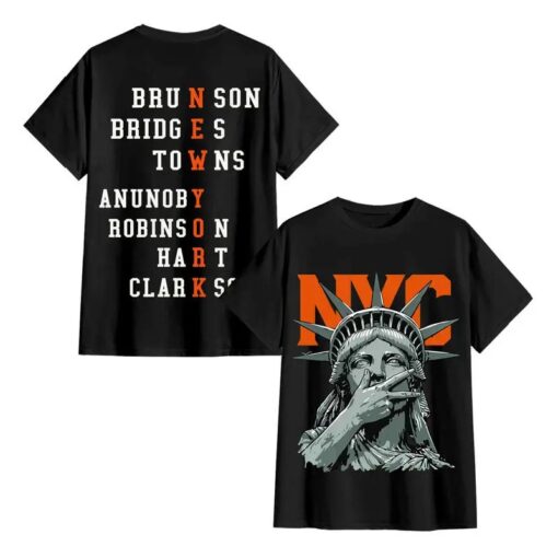 New York Basketball Roster Shirt, NYC Two Sided Graphic Tee, Vintage Basketball Streetwear, Game Day Fan Gift