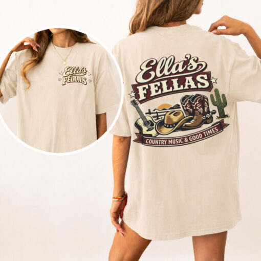 Ella Fellas Club T-Shirt, Vintage Western Country Concert Graphic Tee