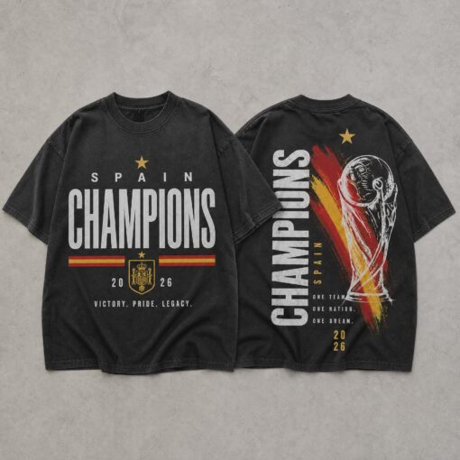 Spain 2026 Champions Soccer Graphic Tee, Vintage Football Fan T-Shirt