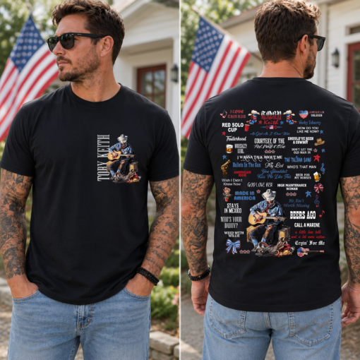 Toby Keith Greatest Hits Shirt, Country Music Legend Graphic Tee, Toby Keith Songs T-Shirt, Western Cowboy Fan Gift