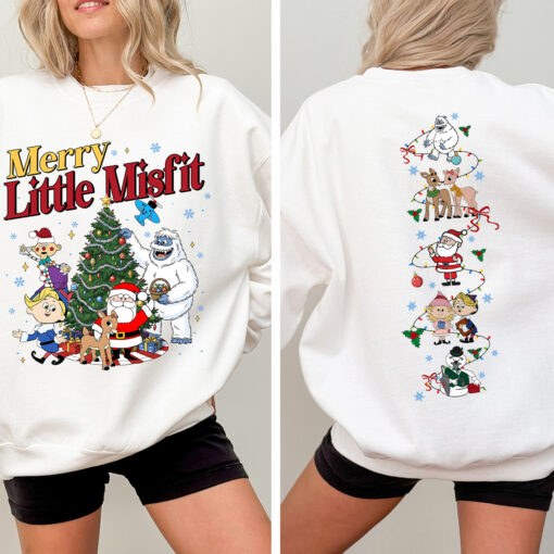 Vintage Rudolph the Red-Nosed Reindeer Christmas Sweatshirt, Merry Little Misfit Graphic Crewneck, Retro Holiday Gift