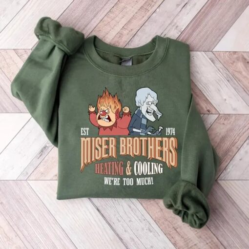 Miser Brothers Heating And Cooling Sweatshirt, Miser Brothers Too Much Shirt, Christmas Gift