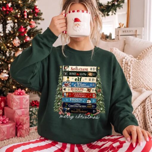 Vintage Christmas Movies Sweatshirt, Retro Holiday Movie Tee, Nostalgia Christmas Shirt