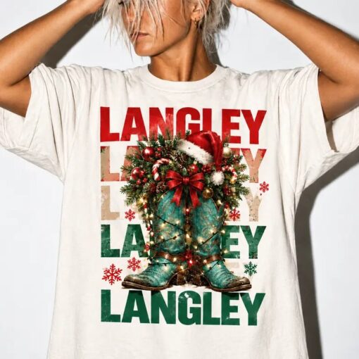 Vintage Ella Langley Christmas Cowboy Boots Shirt, Western Holiday Graphic Tee, Retro Country Music Christmas Shirt