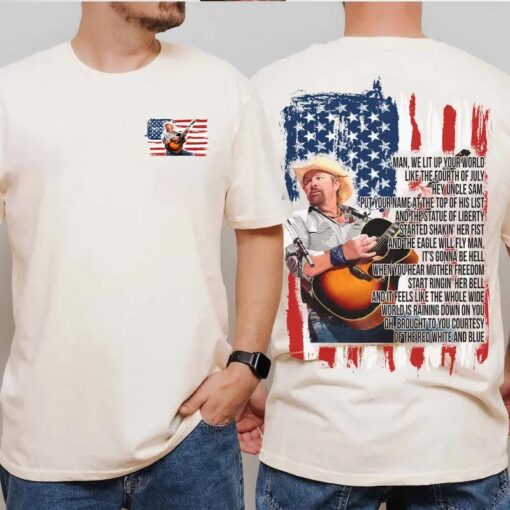 Toby Keith Courtesy Red White Blue Double-Sided Shirt, Celebrate 4th of July T-Shirt, Red White and Blue Tee, Country Music Shirt, Fourth of July Gift