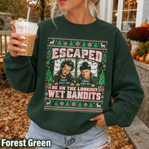 Home Alone Christmas Shirt, Wet Bandits Ugly Christmas Sweater, Harry & Marv Mugshot Tee, 90s Christmas Movie Gift