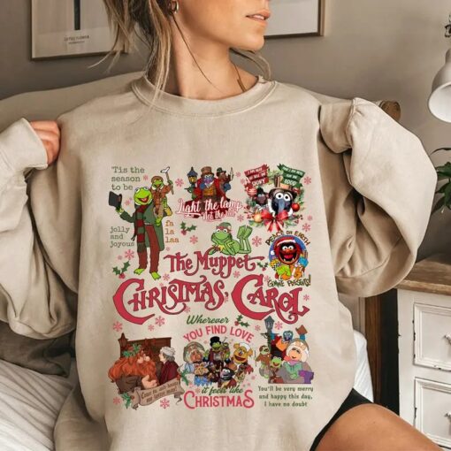 The Muppets Christmas Carol Shirt, Christmas Lights Tee, Gonzo Rizzo Scrooge Kermit Fozzie Bear